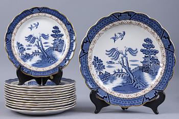 TESERVIS, 28 delar, flintgods, "Real Old Willow", Booths, England.