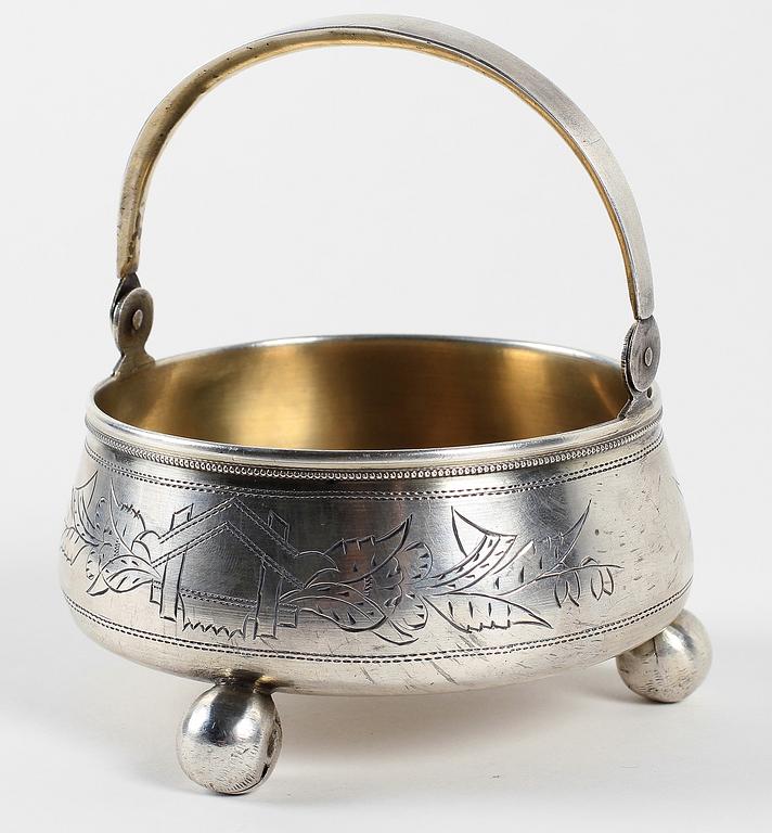 SOCKERSKÅL, silver, troligen I. Prokofiev, Moskva, Ryssland, 1894.