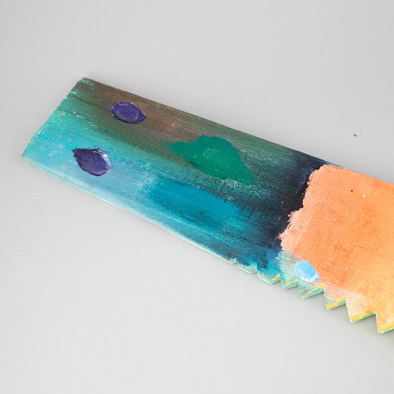 Enno Hallek, a painted wooden sculpture, signed.