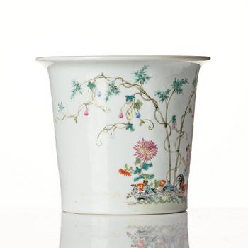 A famille rose flower pot, late Republic, China, 20th Century.