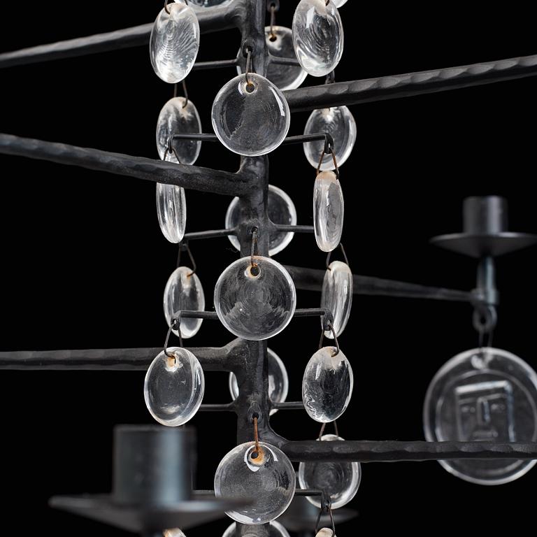 Erik Höglund, a twelve lights chandelier, Boda, Sweden ca 1960.