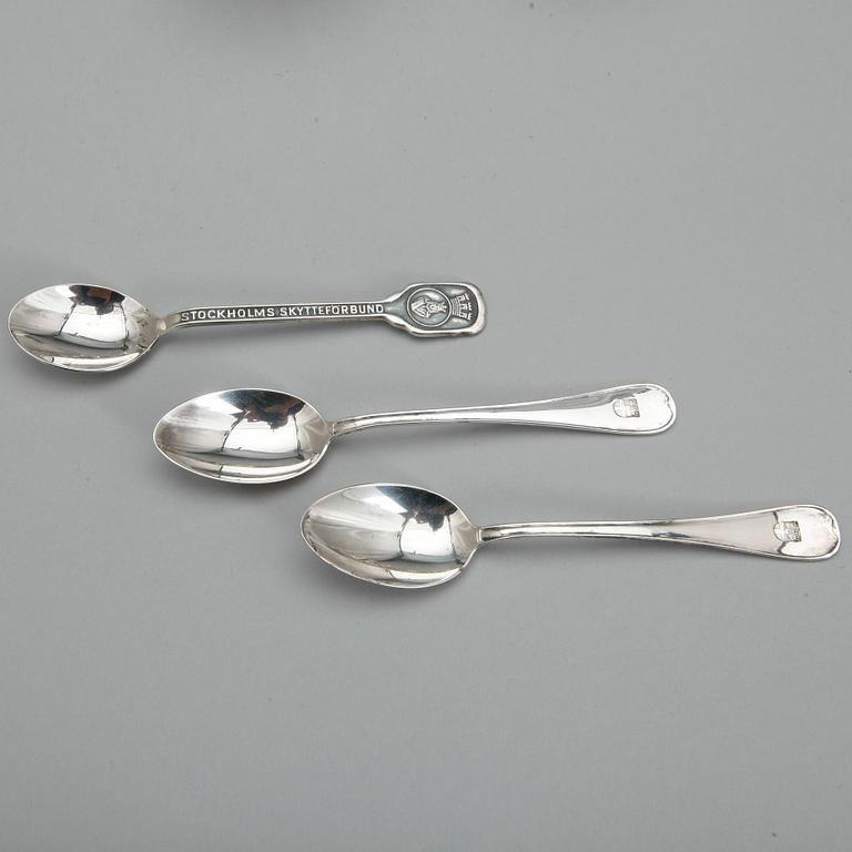 PARTI SILVER, ca 27 delar, bl.a Ceson, Göteborg 1985. Total, vikt ca 1090 gram.