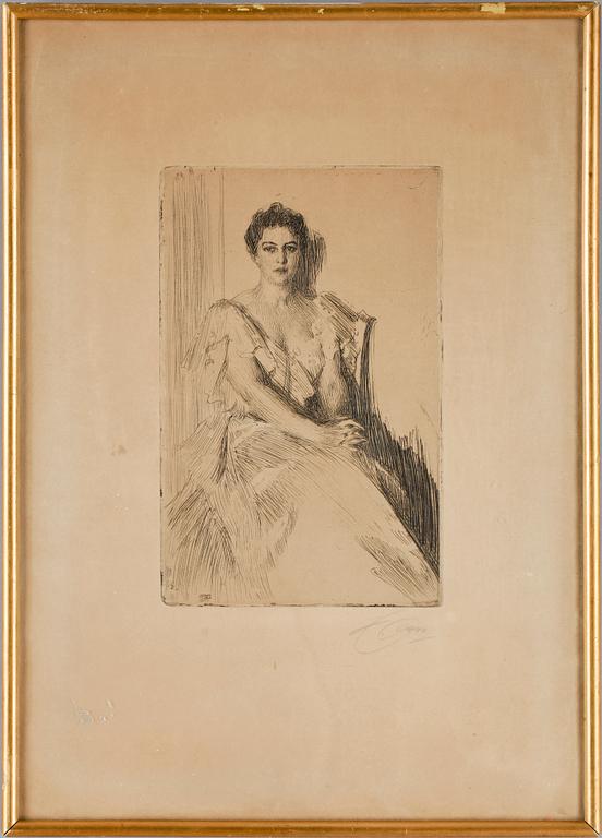 ANDERS ZORN, etsning, sign.