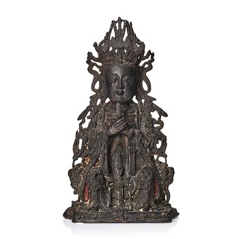 1096. A bronze scultpure of Guanyin, Ming dynasty (1368-1644).