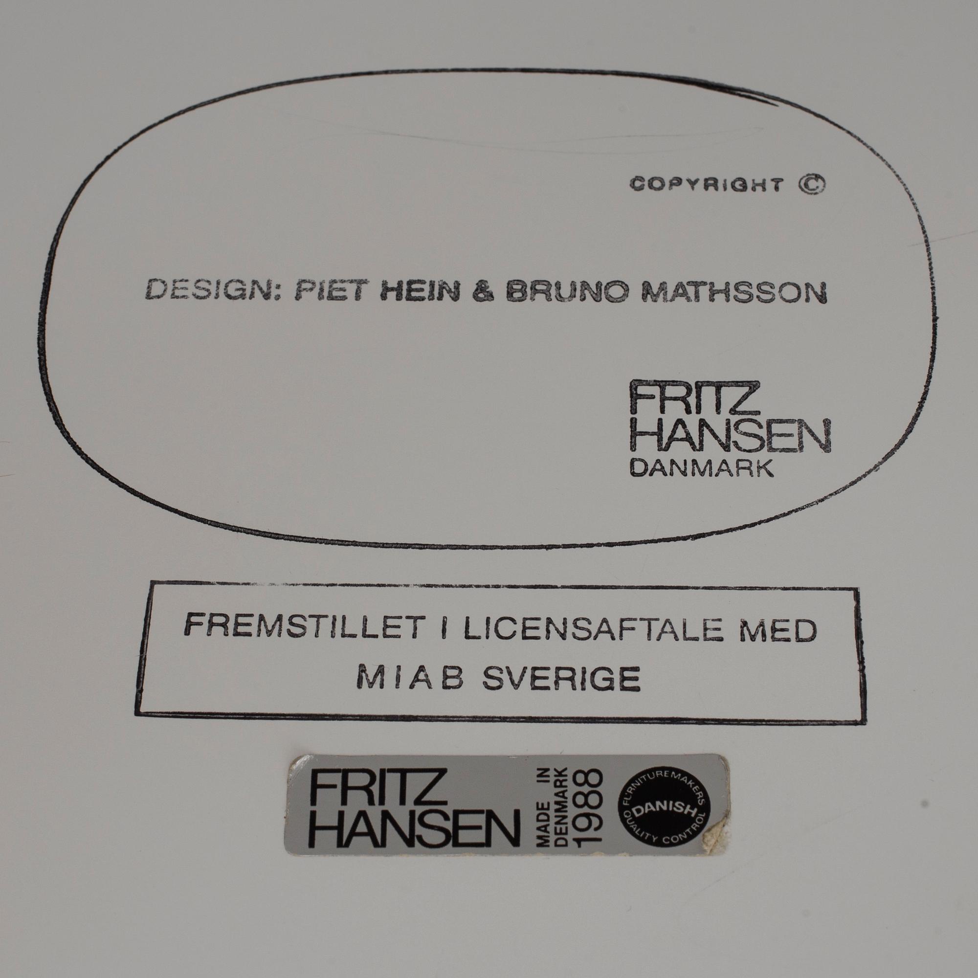 PIET HEIN och BRUNO MATHSSON, "Superellips", soffbord, Fritz Hansen, Danmark, 1988.