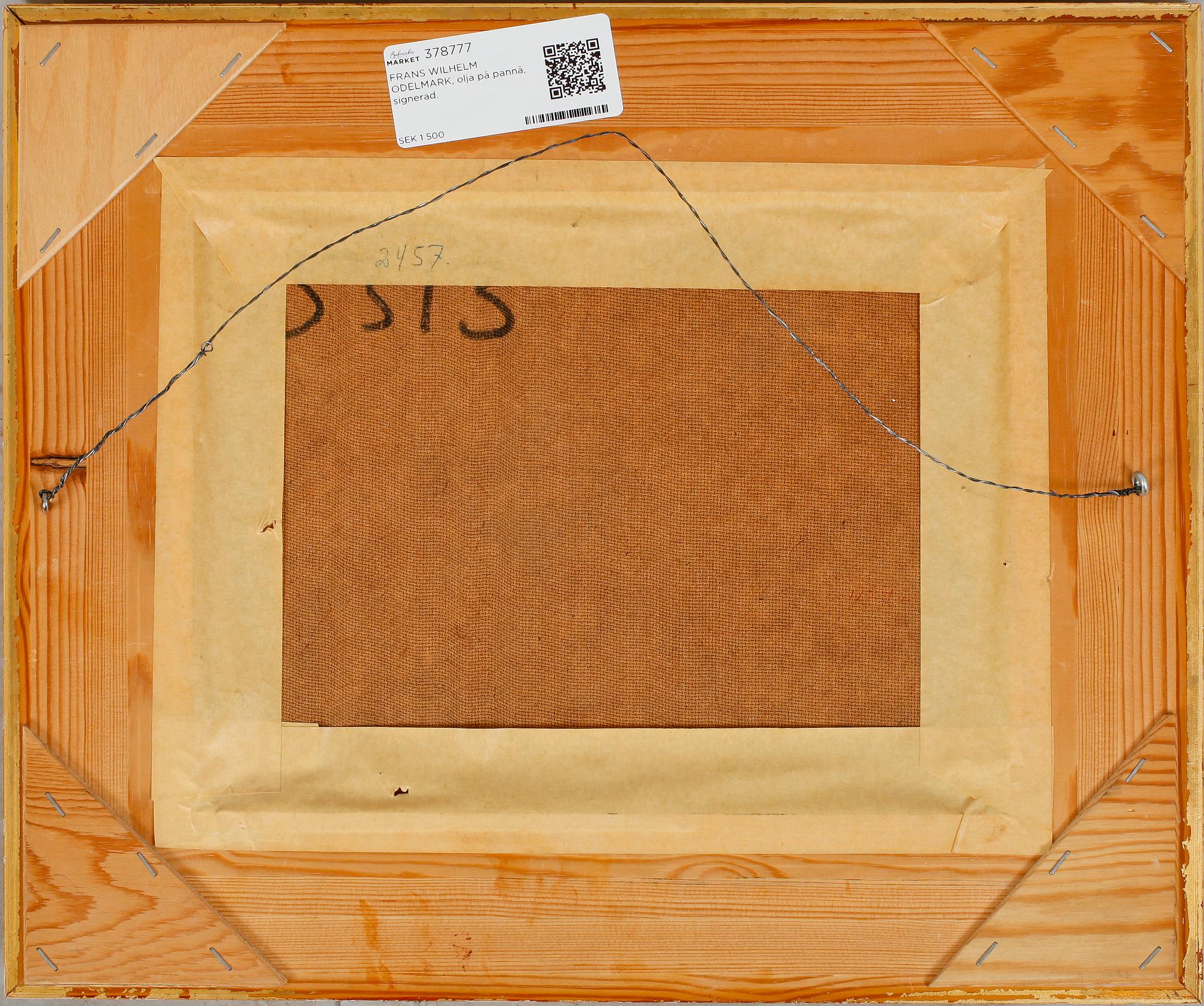 FRANS WILHELM ODELMARK, olja på pannå, signerad.