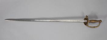 DRÄKTVÄRJA, mässing och stål, klingan märkt Toledo 1874.