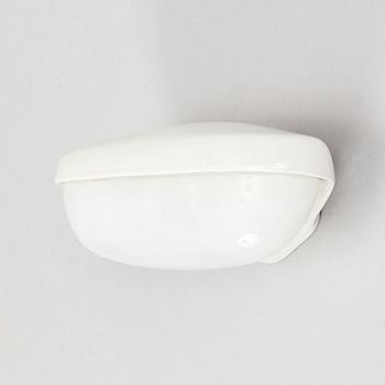Wilhelm Wagenfeld, a set of three glass and ceramic bathroom lights, Lindner Keramik, Bamberg.