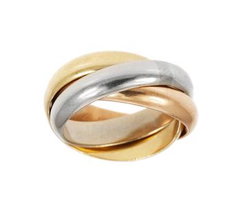 648. RING, Cartier. Tre färger guld.