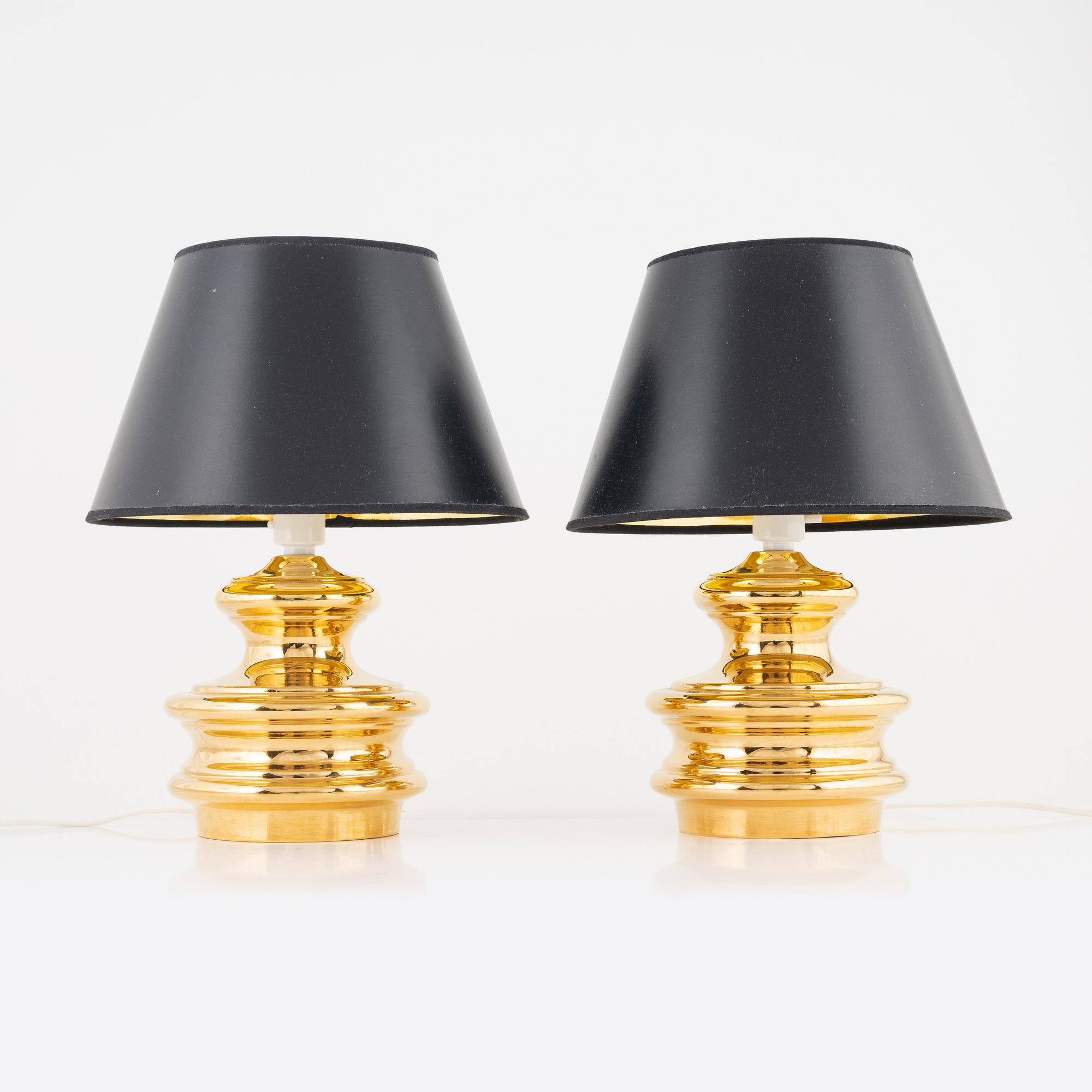 A pair of ceramic table lamp, Italy, second half of the 20th century.