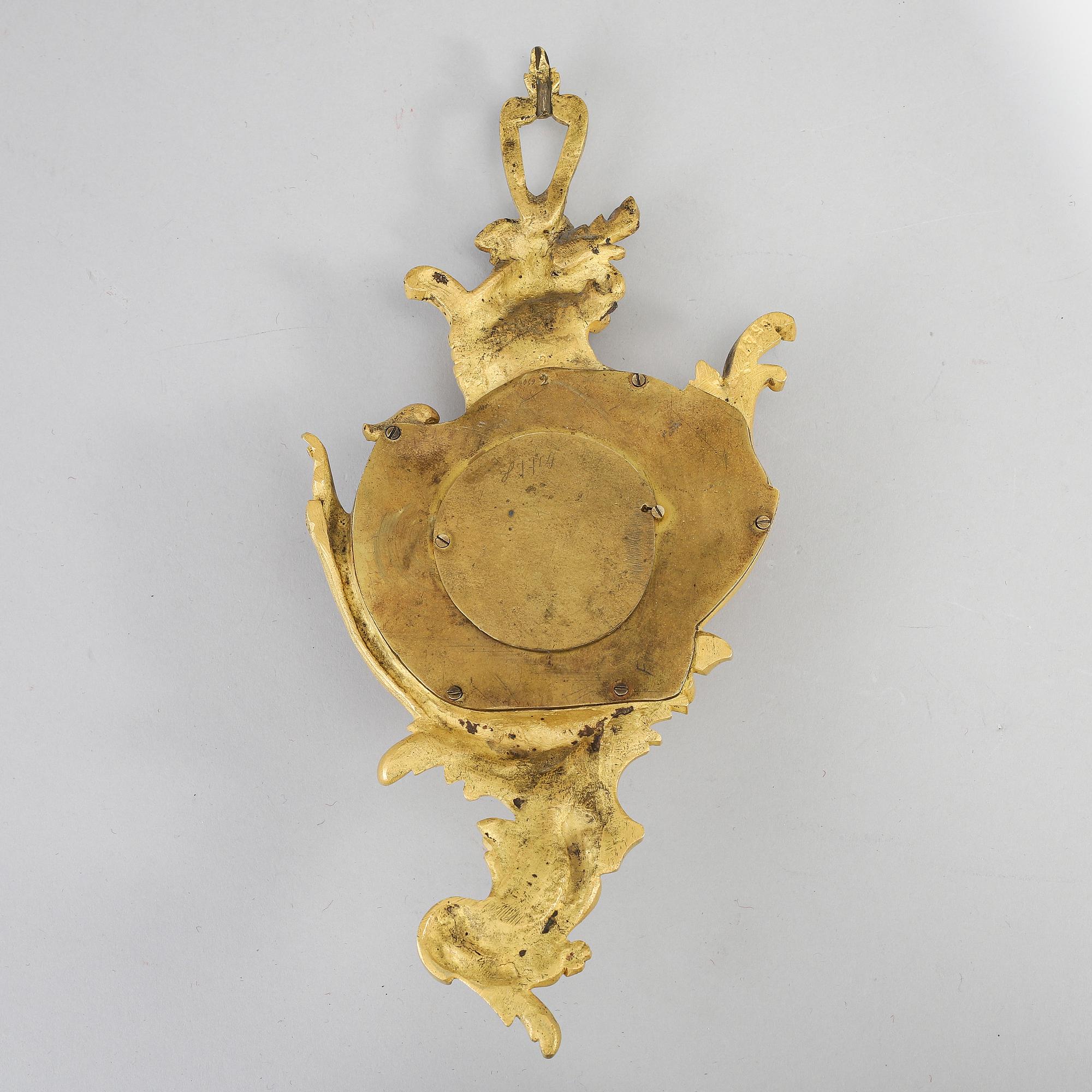 A French Fleury à Paris à Paris part rococo gilt bronze cartel clock.