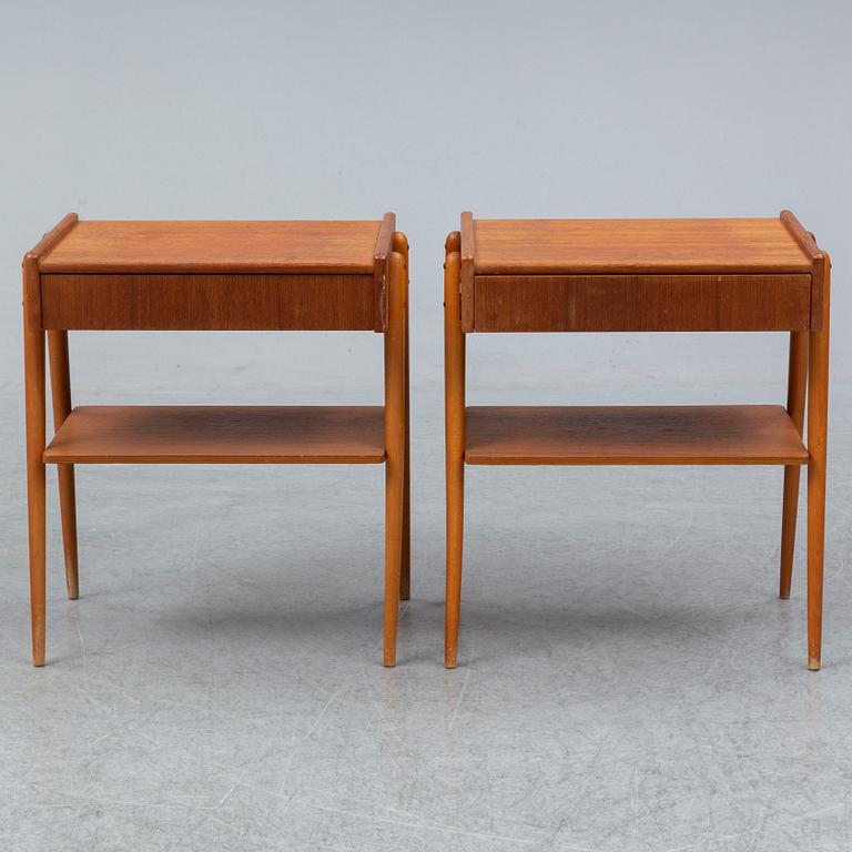 AB Carlström & Co Möbelfabrik, sängbord, ett par. Bjärnum 1960-tal.