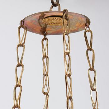 A Swedish Empire four-light hanging-lamp, first part of the 19th century.