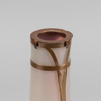 RIEDEL & RINDSKOPF, a "Aventurine" glass and copper vase.