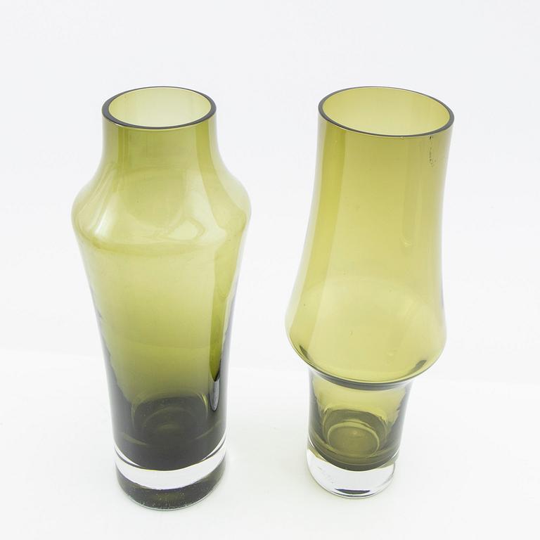 Tamara Aladin, Vases, 5 pcs, glass, Riihimäen Lasi, Finland, 1960s/70s.