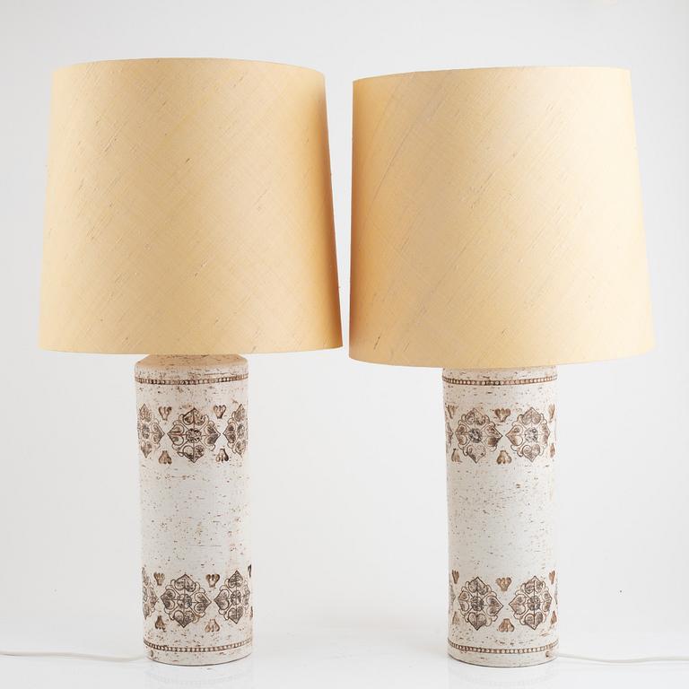 Table lamps, a pair, Bitossi for Bergboms, 1970s.