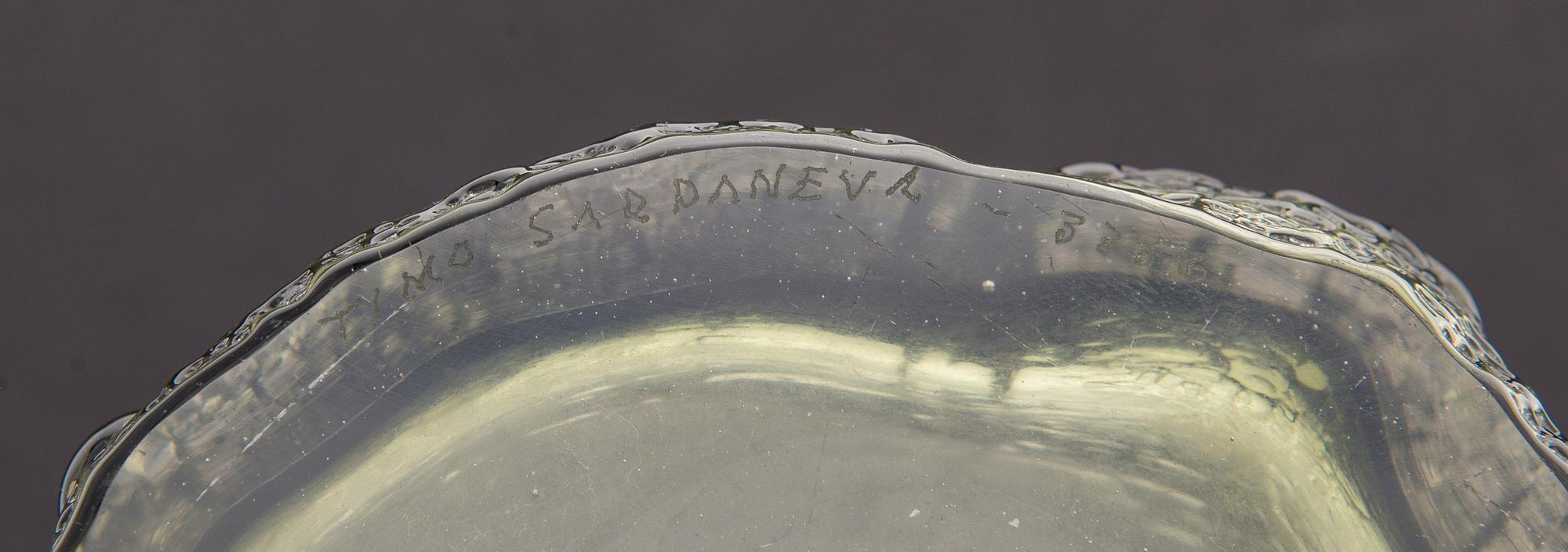 A 'Finlandia' glass vase for Iittala, signed Timo Sarpaneva - 3356. Model designed in 1964.