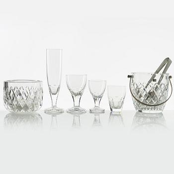 Edward Hald, a 51-piece 'Carolus' glass service, Orrefors, mid-20th Century.