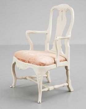 93. A Swedish 18th century Rococo armchair.
