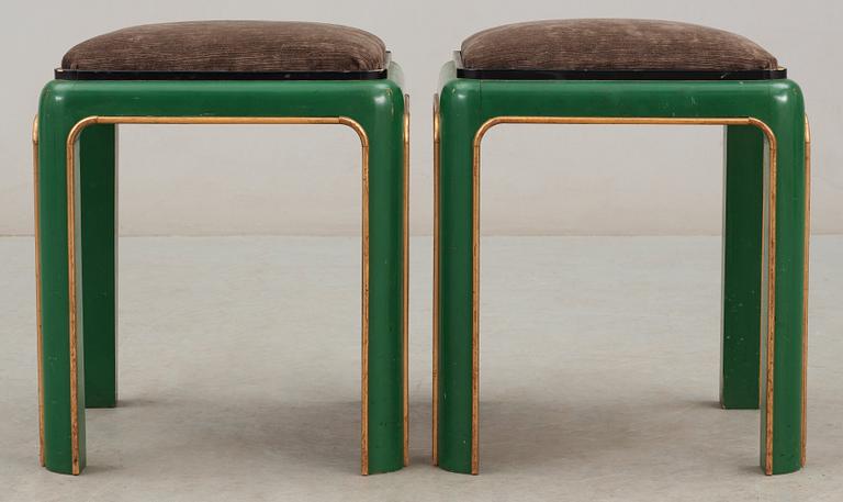 A pair of stools attributed to Otar Hökerberg, Sweden circa 1925.