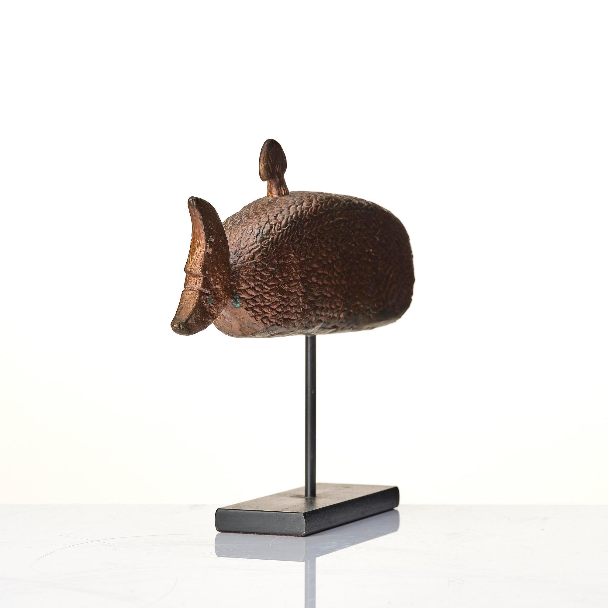 Stig Lindberg, a patinated bronze sculpture, Scandia Present, Sweden, 1970s.