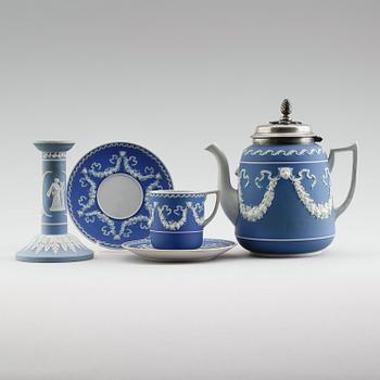KAFFESERVIS, jasperware, England, 1800-/1900-tal.
