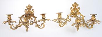 VÄGGLYSTRAR, ett par, oscarianska, 1800-talets slut.