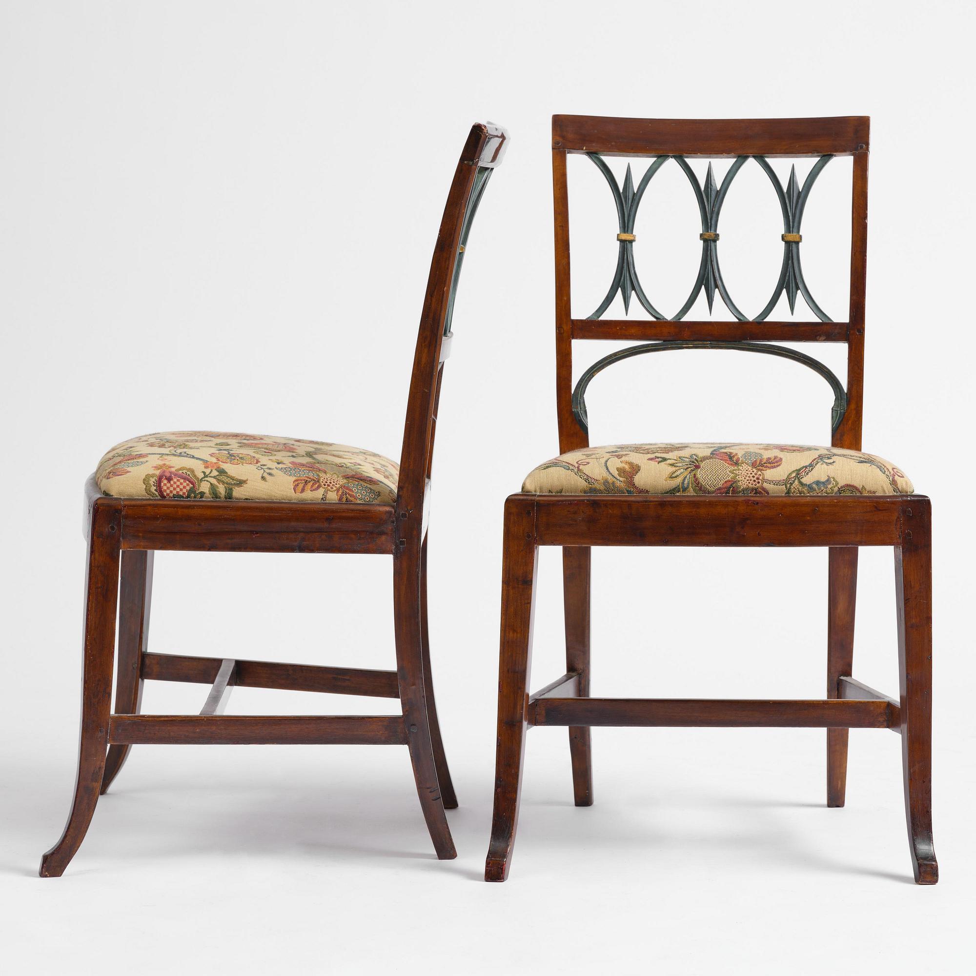 A set of six Russian Empire chairs, early 19th century.
