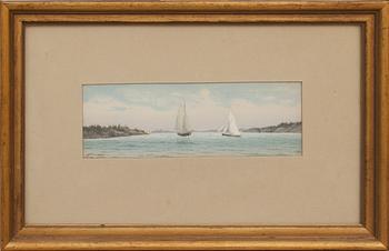 ANNA PALM, akvarell, signerad.