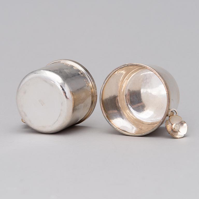 TWO SILVER BEAKERS, Tammisaari 1978.