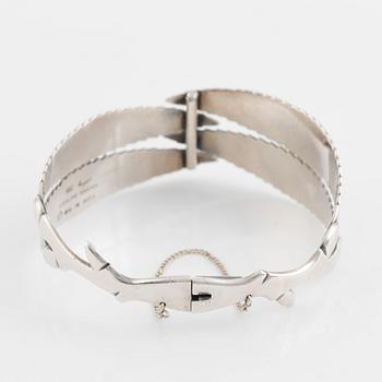 Gertrud Engel, for A Michelsen, silver leaf bangle.