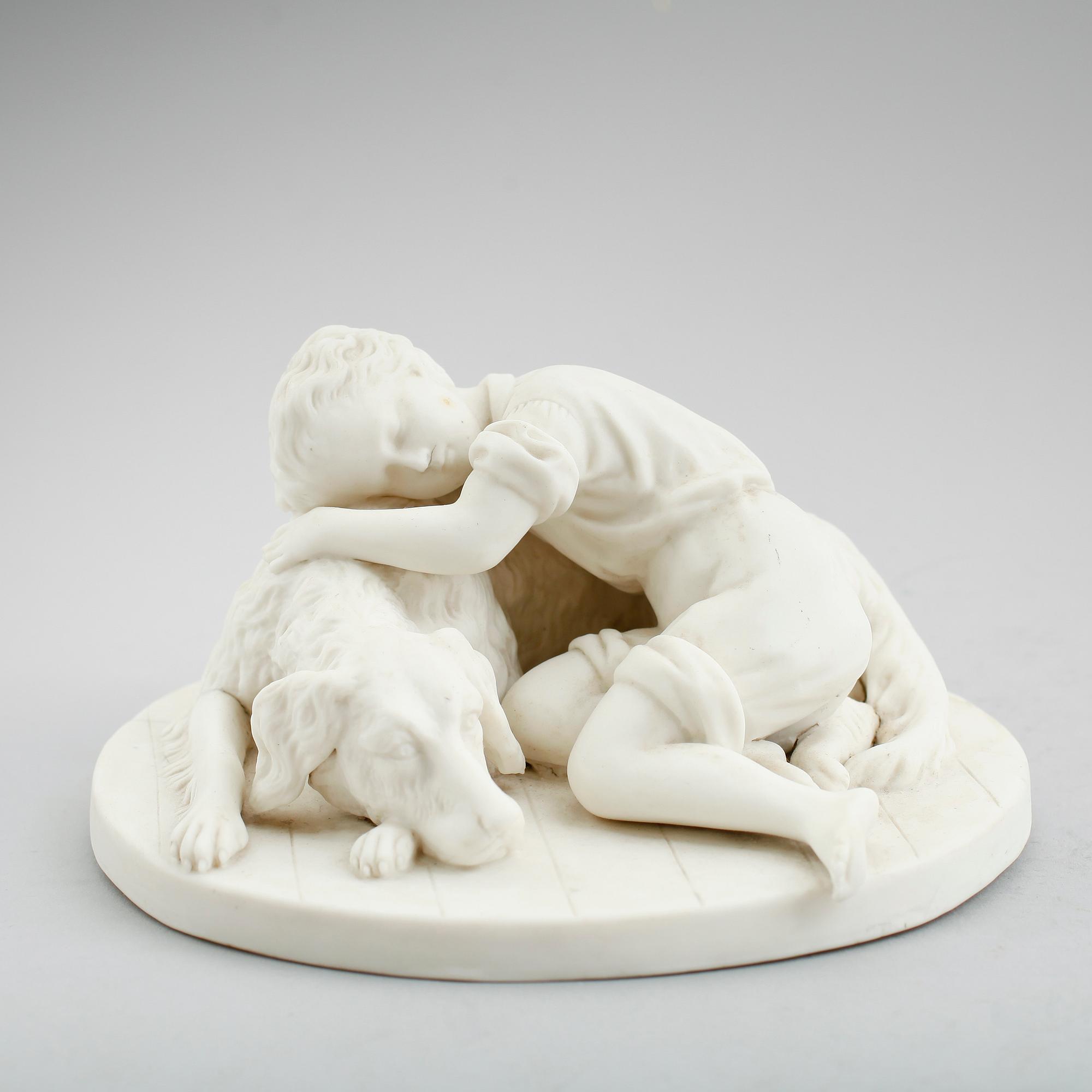 FIGUR, parian, frk Rudenschöld, Gustafsberg, sent 1800-tal.