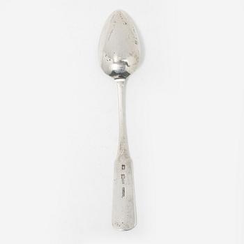 A silver spoon, mark of Frakman, assaymark Josef Sosnkowski, Warsaw, Poland, 1879.