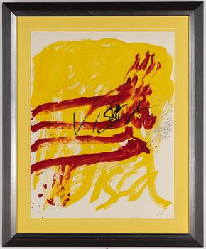 Antoni Tàpies, lithograph in colors, signed and numbered 47/100.