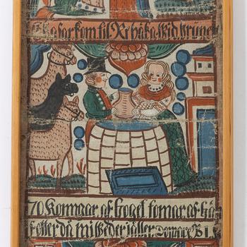 Bonadsmålning, 1800-tal, troligen Brearedsskolan, Halland.
