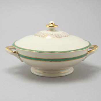 A table cloth and a porcelain tableware set of 62 pcs, "Prinzess" by KPM, Germany, around mid 20th century.