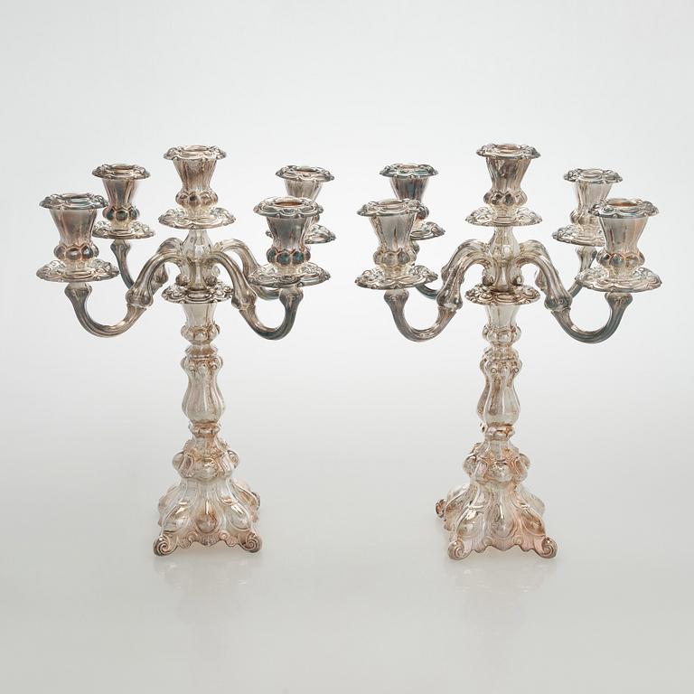 A pair of silver baroque style candelabra, Kultakeskus, Hämeenlinna 2007-2008.