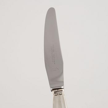 Johan Rohde, seven 'Acorn' sterling silver knives, Georg Jensen, Denmark.