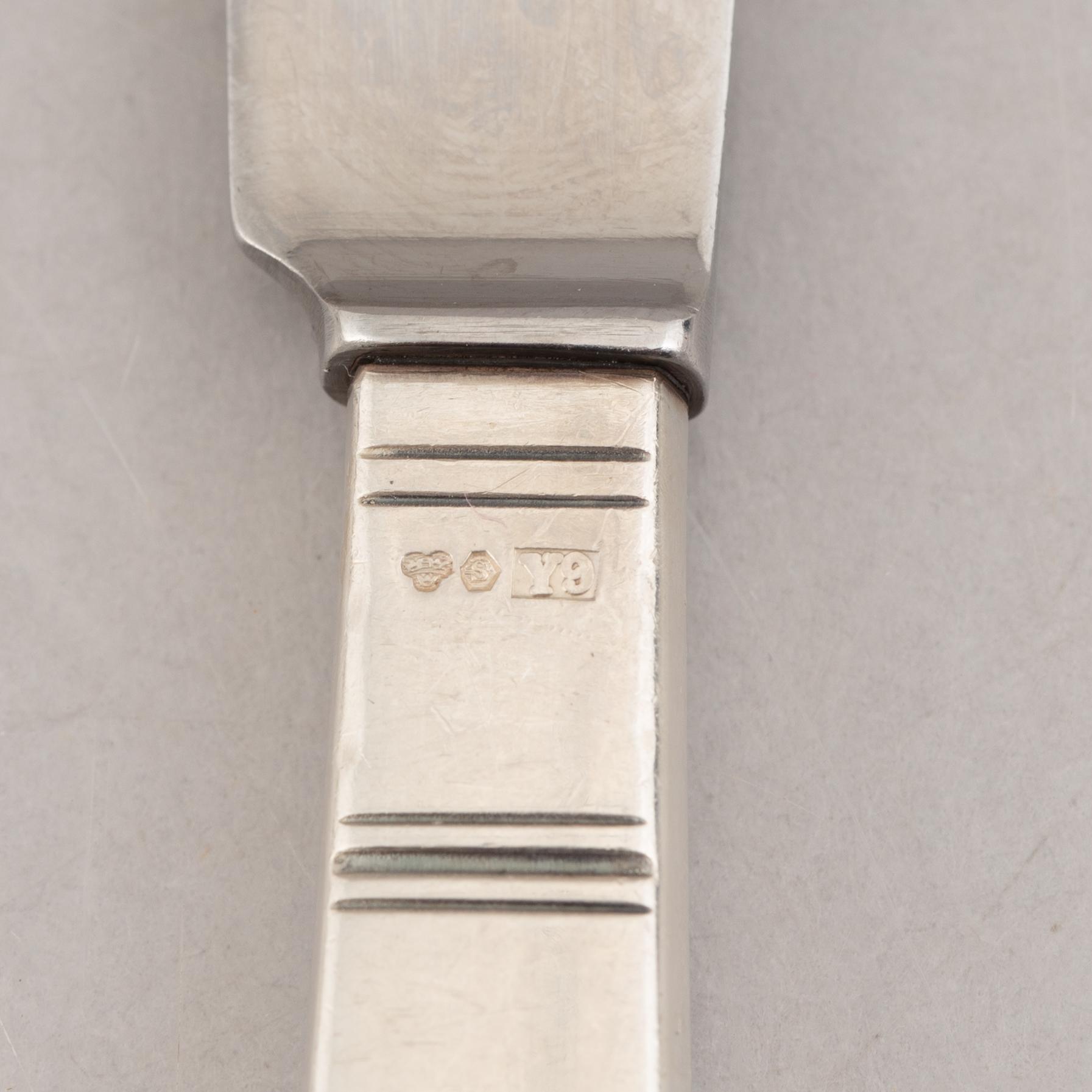Jacob Ängman, a 65-piece silver cutlery, model 'Rosenholm', GAB, Stockholm and Eskilstuna, including 1957.
