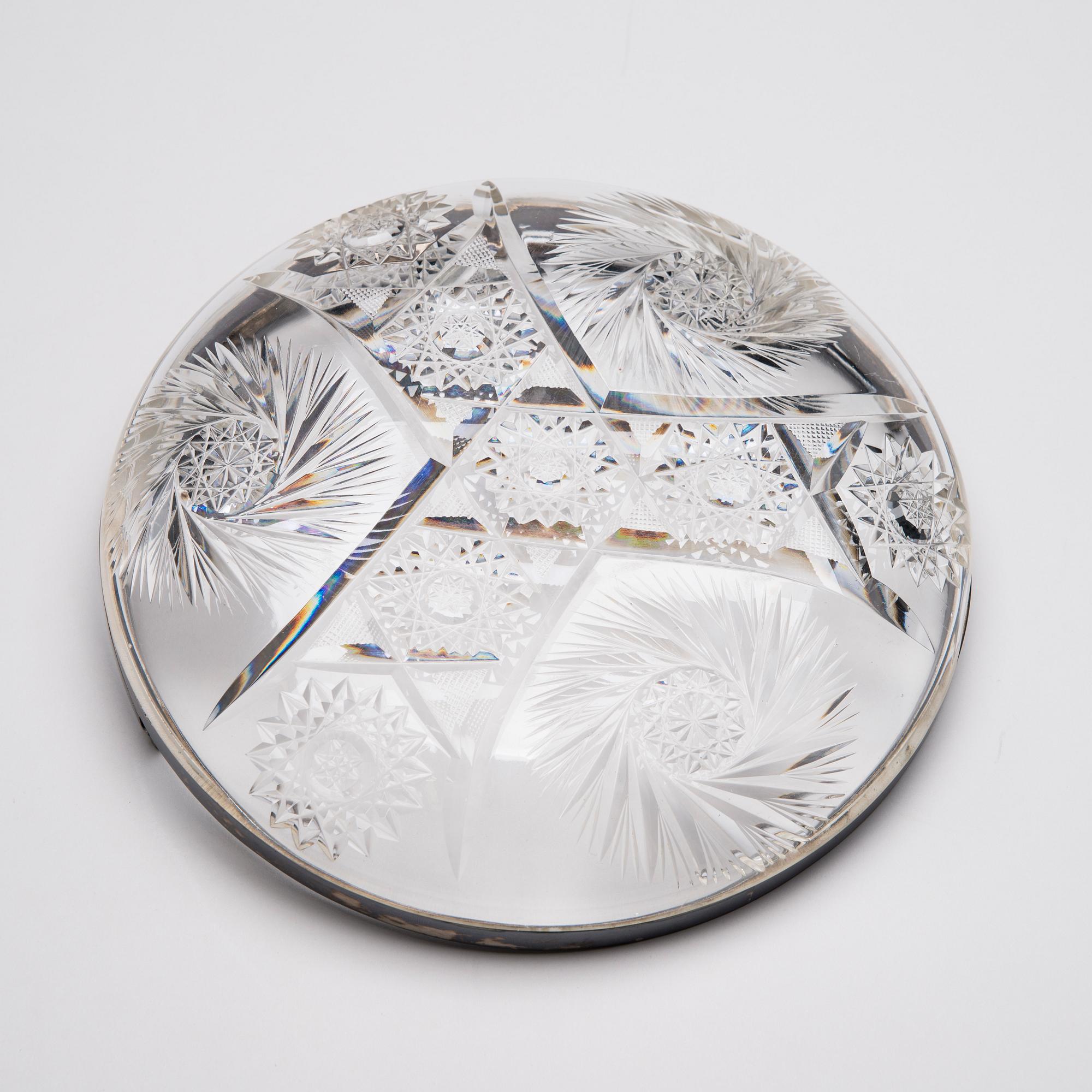 SKÅL, glas samt silver, silverstämplar Oskar Lindroos, Helsinki, 1924.