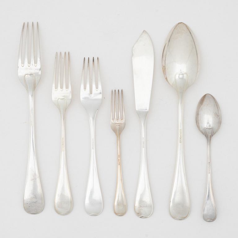 C.G. Hallberg, a Swedish silver cutlery set, model "Svensk", Stockholm, some 1950 (84 pieces).