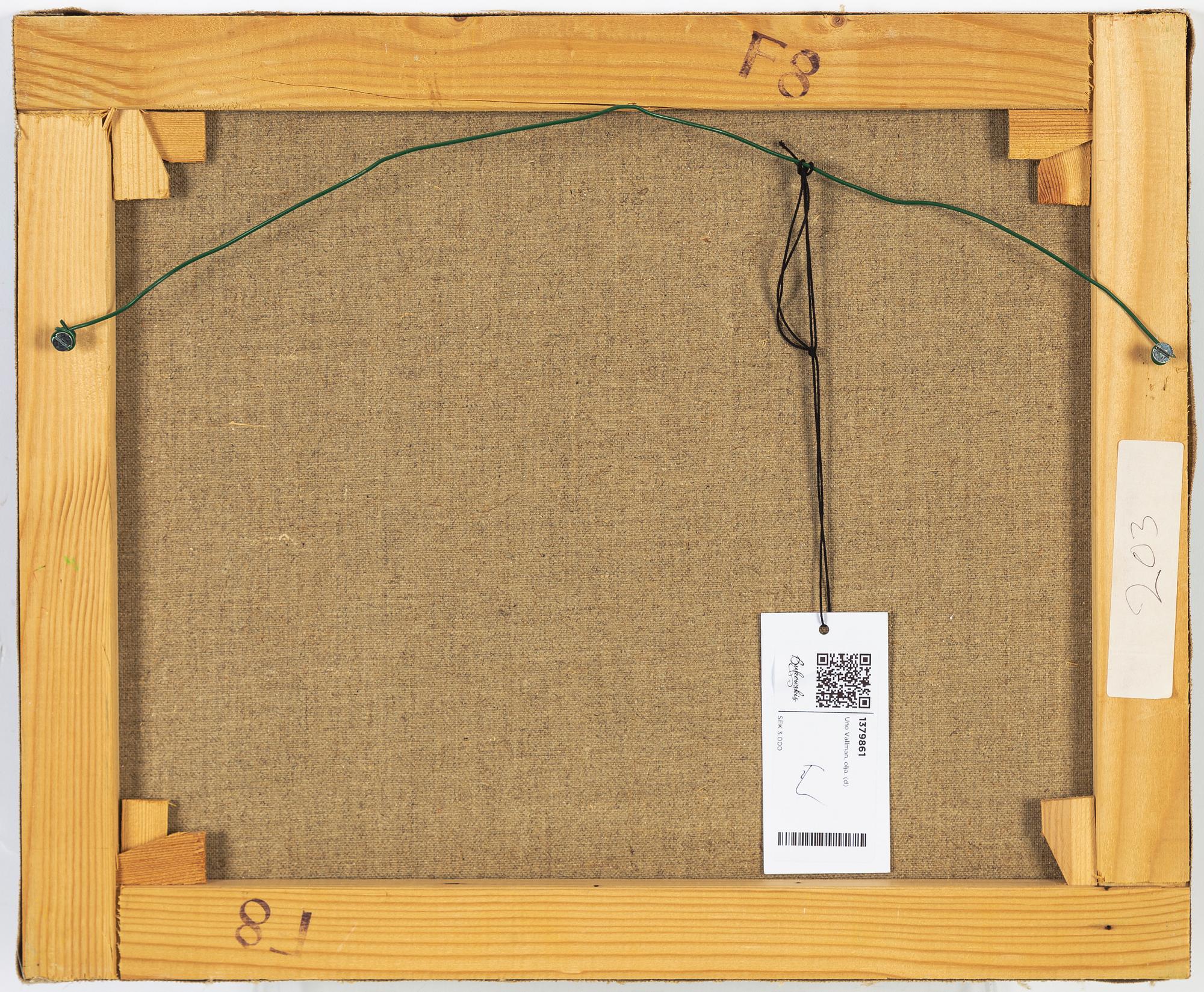 Uno Vallman, olja på duk, signerad och daterad 1981.