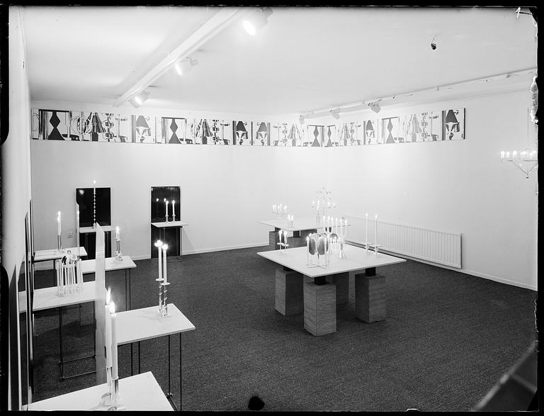 Sigurd Persson, ljusstakar, silver, ett par, Stockholm 1962, smed Johann Wist.