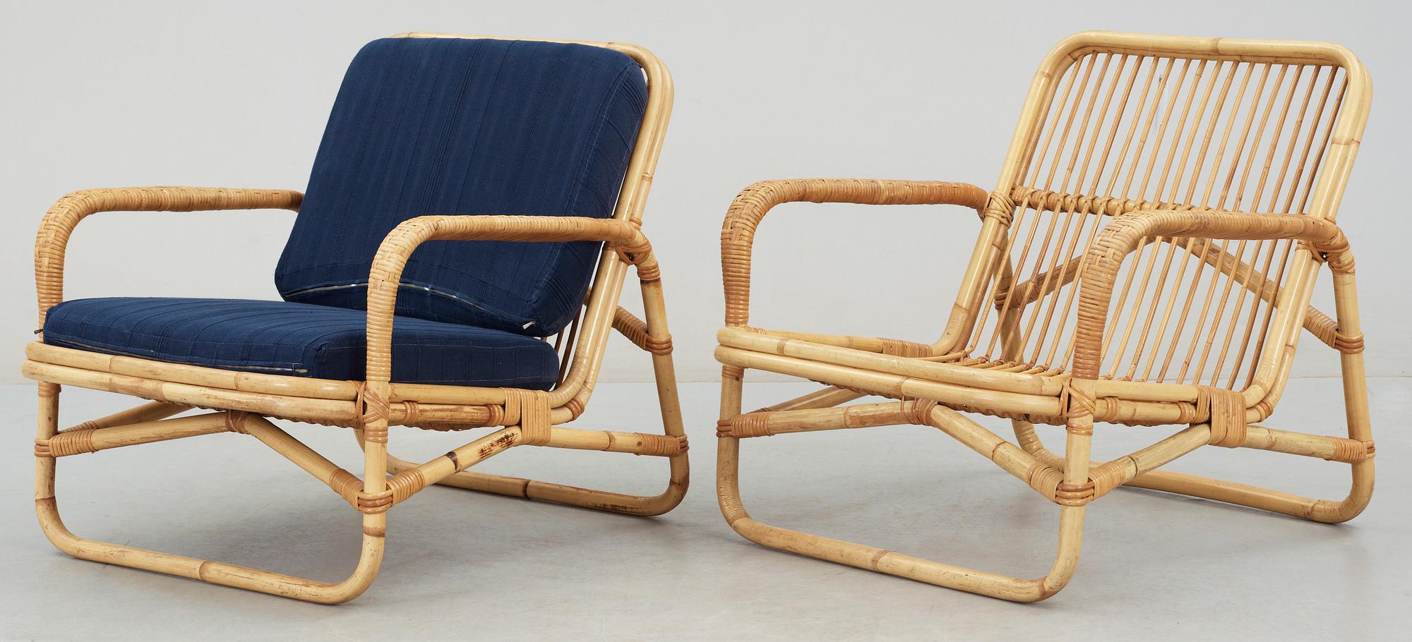 MÖBELGRUPP, 4 delar, rotting, 1900-talets andra hälft.