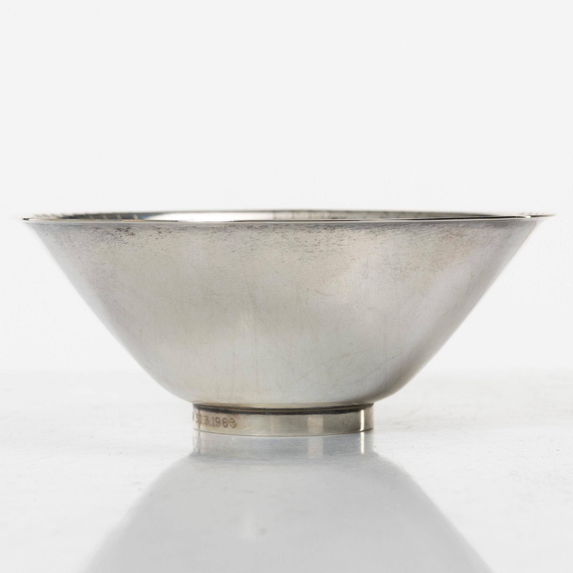 Per Sköld, a silver bowl, Carlman AB, Stockholm, Sweden, 1953.