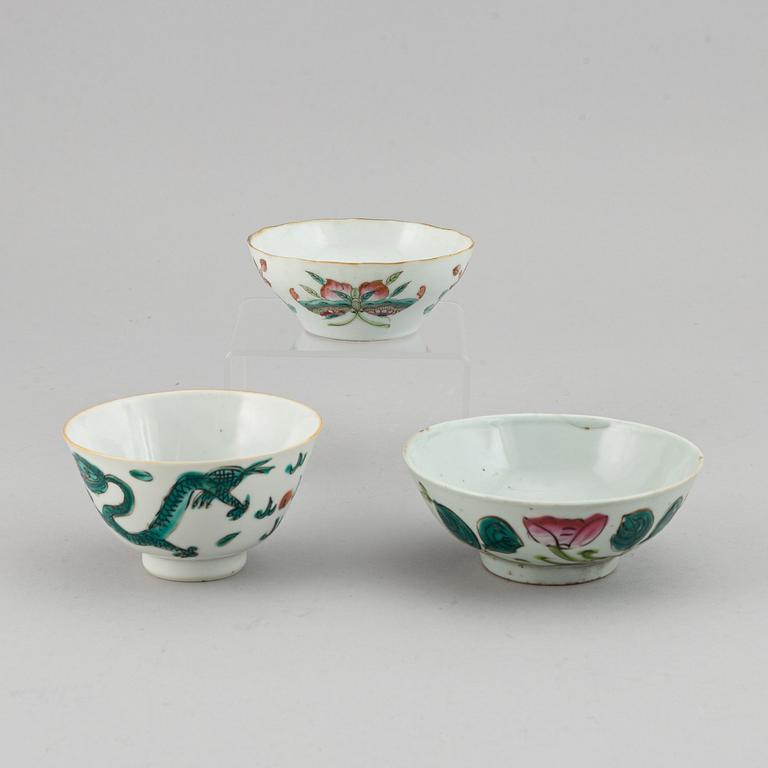 SKÅLAR, 15 stycken, porslin. Kina, 1900-tal.