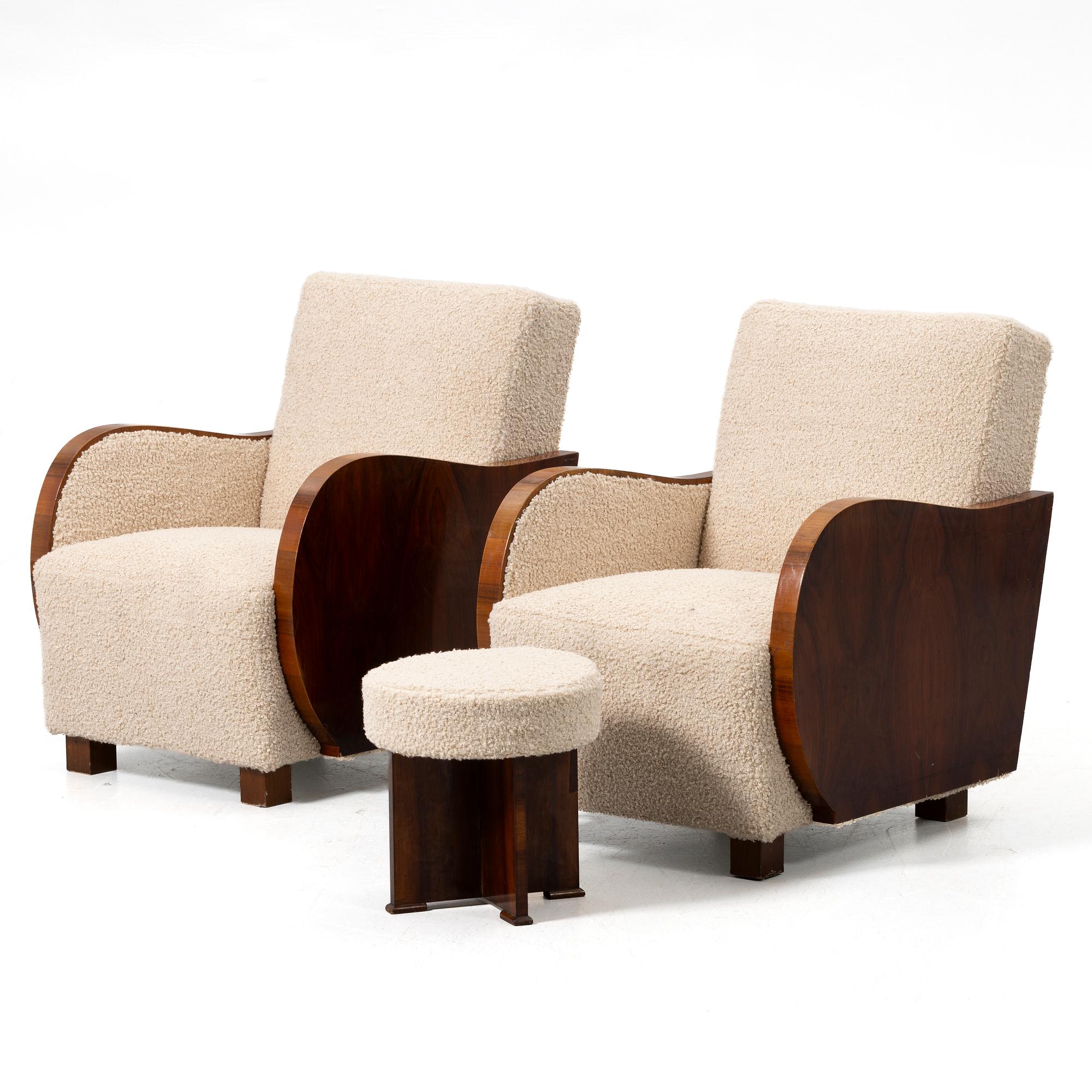 Armchairs, a pair, first half of the 20th century.