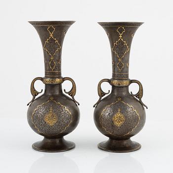 A pair of Persian vases, end of the 19th Century.