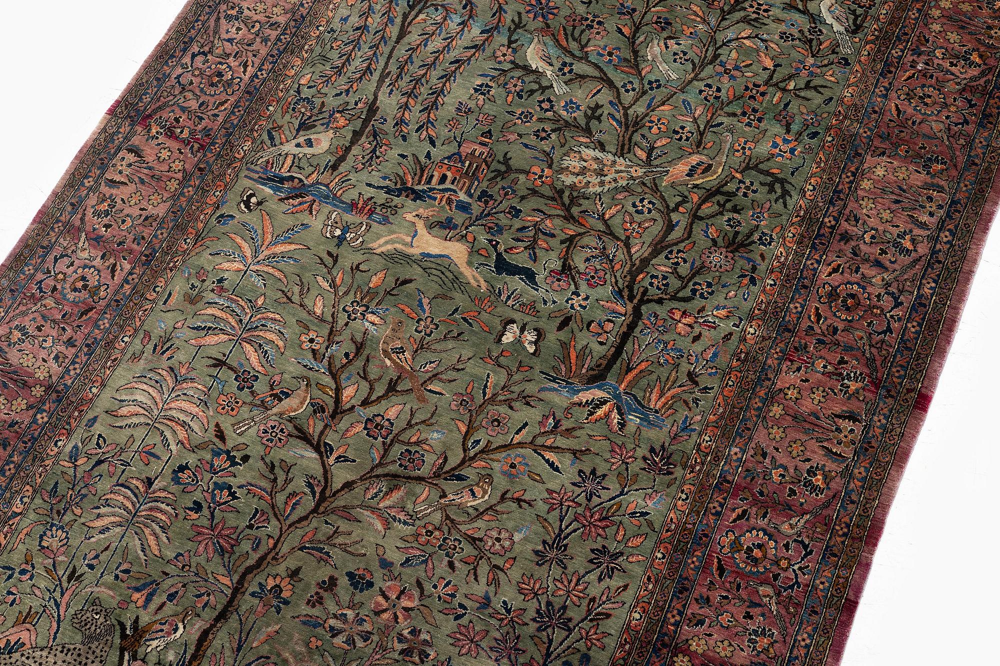 Matta antik silke Keshan, centrala Persien, ca 200 x 127 cm.