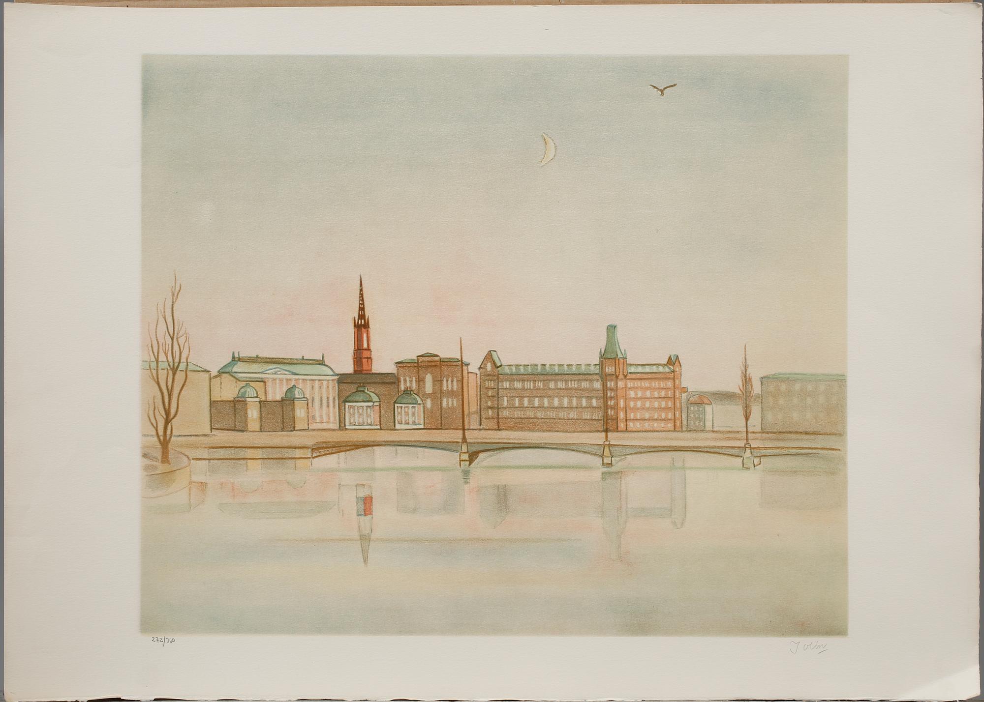 EINAR JOLIN, 10 st, litografier ur mapp AH Grafik AB Stockholm, signerade och numrerade 272/360.